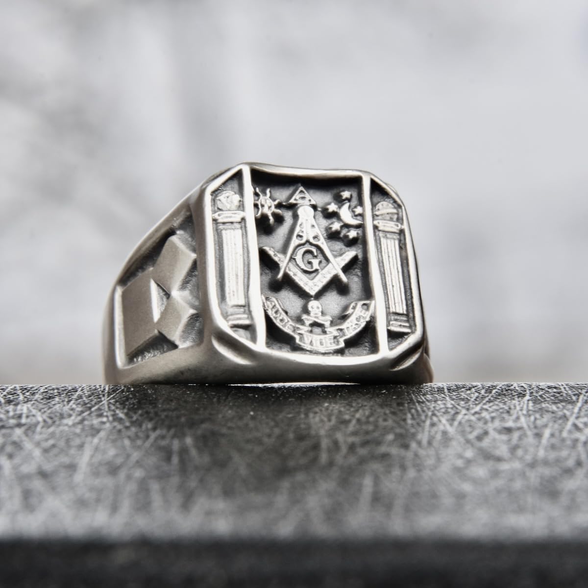 silverzone77 Freimaurer Ring Sterling Silber 925 Handmade Schmuck Juwelen