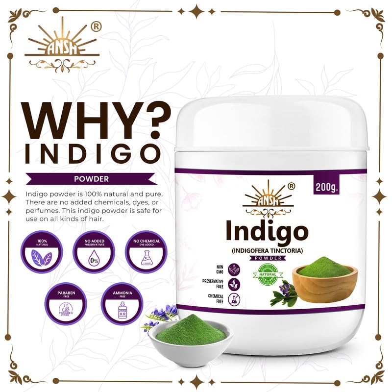 Indigo powder experienced for black hair, 200 grams Indigo powder experienced for black hair, 200 grams