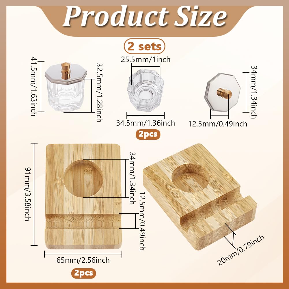 BENECREAT 2Sets Wood Ink Bottle Holder, Desktop Pen Holder with 8ml Ink Bottle Container for Liquid Storage, Painting and Calligraphy Enthusiasts, Slot: 12.5mm - Image 2