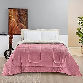 Cobertores KING size FOFÃO Gigante Lã Manta Cobertas Sherpa Edredom Grosso Coberdrom frio intenso (Rose)