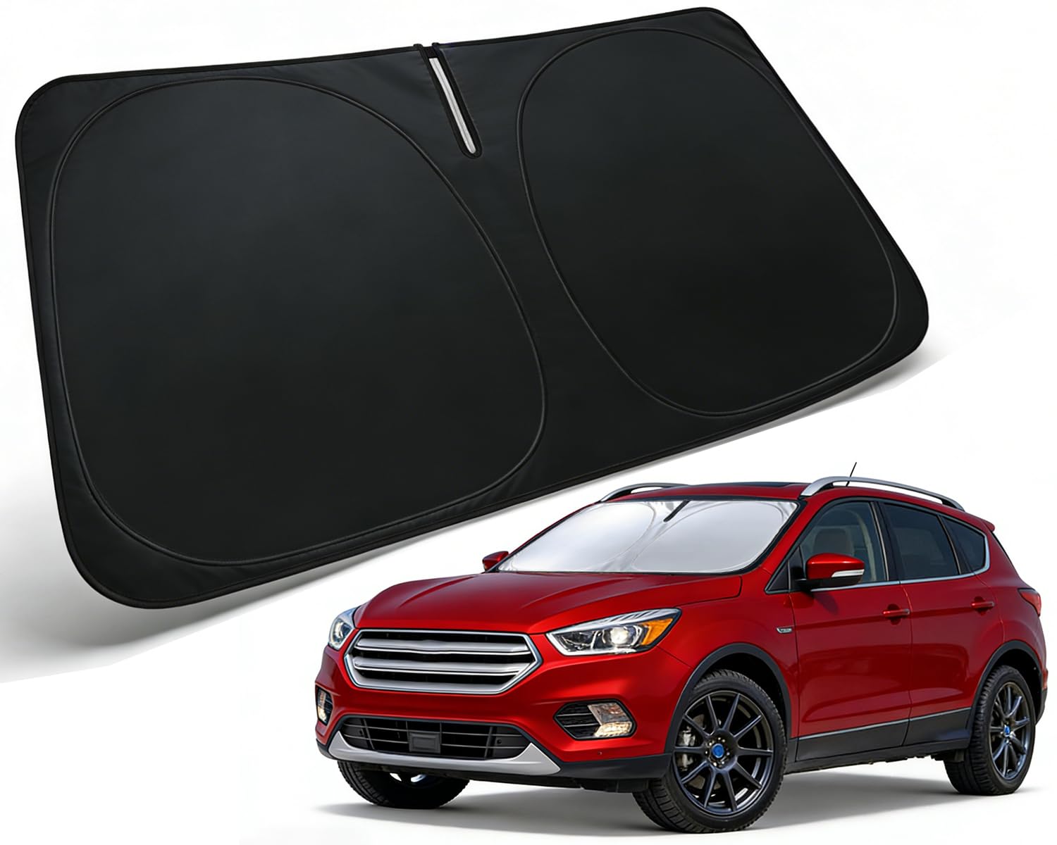 Photo 1 of PAIMOHO Windshield Sun Shade for 2013-2019 Ford Escape (Silver-Black)