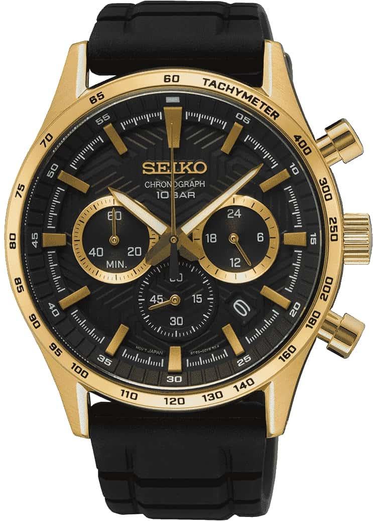 Seiko Men's Analog Quartz Watch with Silicone Strap SSB446P1