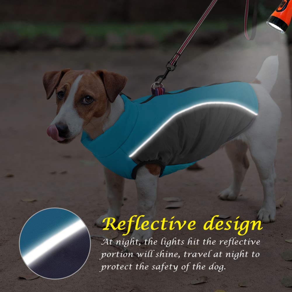 Didog Winter kleine hondenjassen, waterdichte jassen met harnas & D-ringen, warme ritssluiting koud weer jassen voor puppy & katten wandelen wandelen, zwart, borst: 15.5