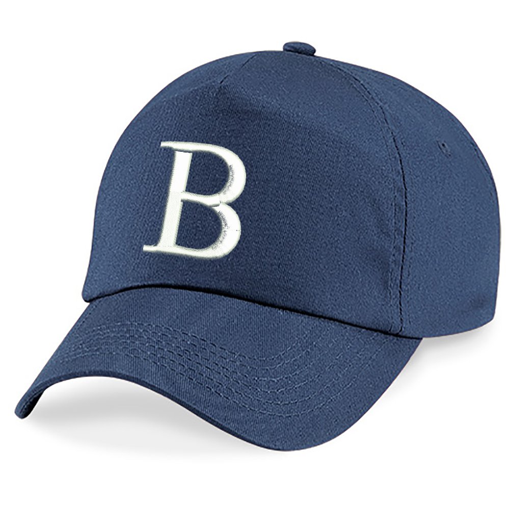 4Sold Boys B Childrens Quality Cotton Summer Sun Hat New Children School Kids Caps Navy Lue Hat Sport Alphabet A-Z Oy Girl Adjustable Aseball Cap