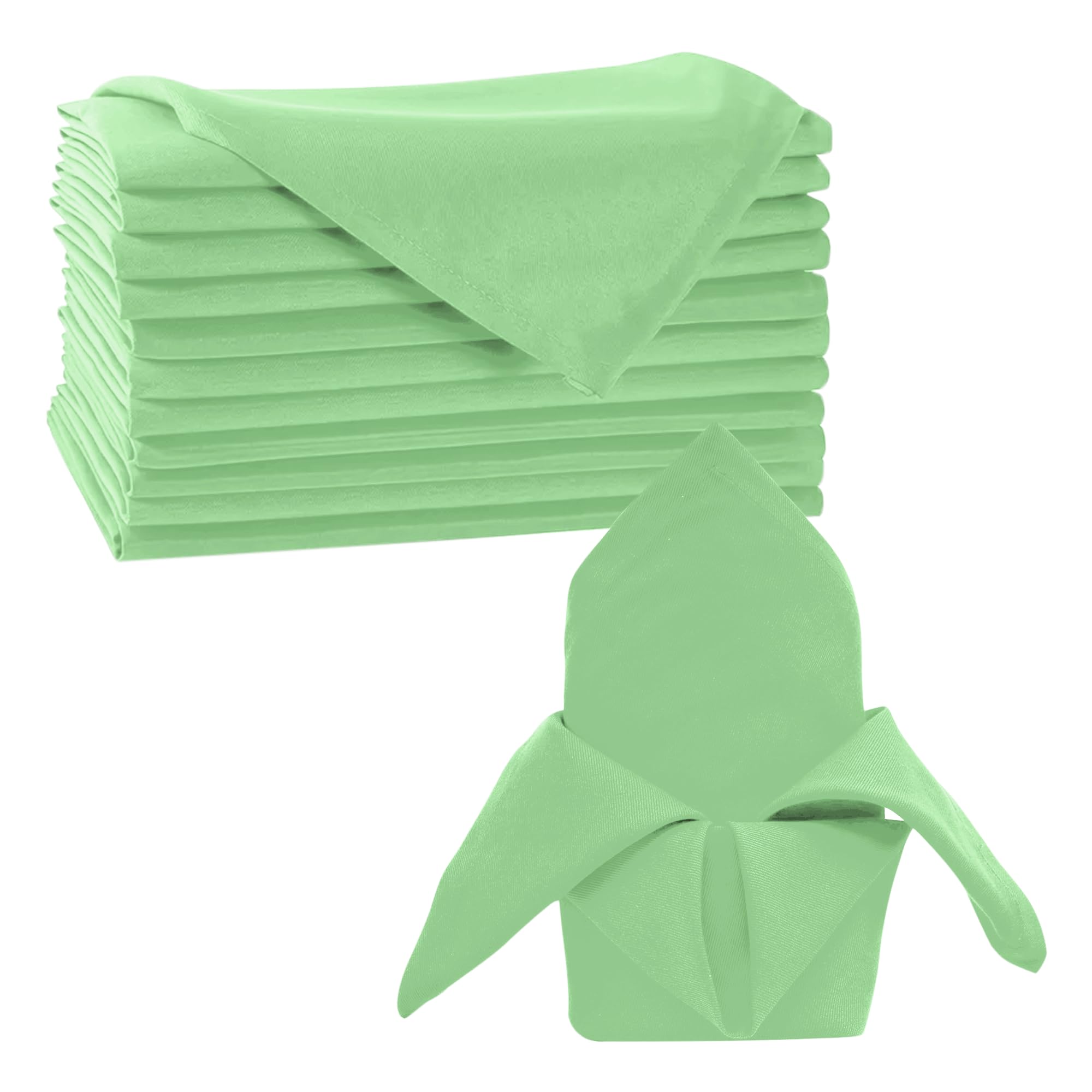 Trimming Shop 20 x 20 Inch Apple Green Cloth Napkins 100% Polyester, 20pcs โ image 1