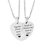 BFF Necklace for 2-Valentines Heart Matching Necklace Best Friends Pendant Friendship Necklace Set of 2 Gifts for Women