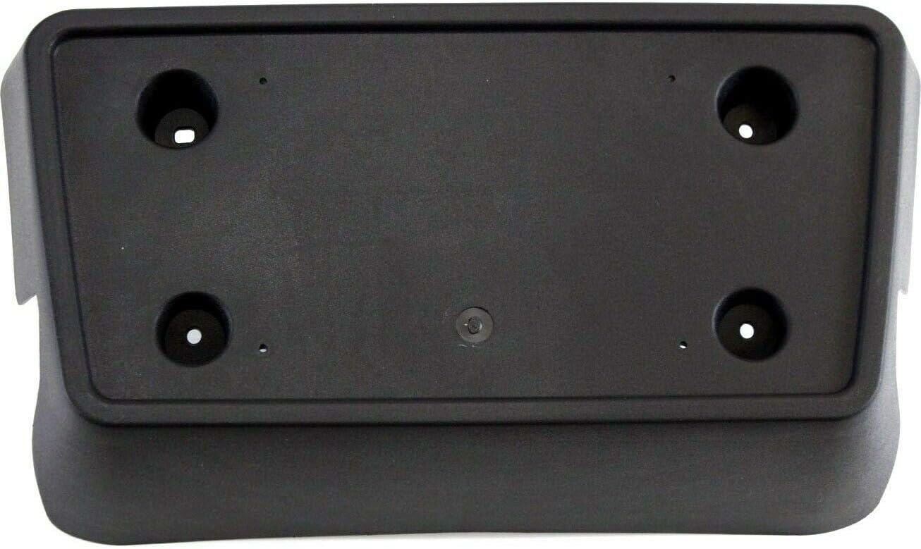 Front Bumper Cover License Plate Frame Tag Mounting Bracket Holder Replacement for 2007-2013 Chevrolet Silverado 1500 2500, 09-13 Hybrid, Chevy 07-10 3500 Models Black Textured Plastic GM1068120
