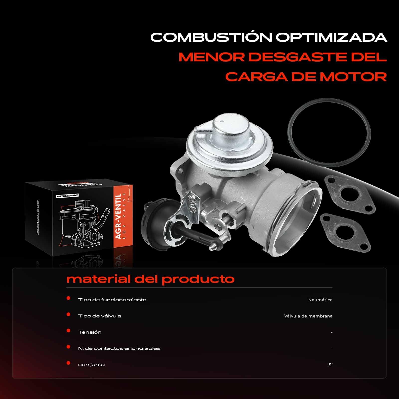 Frankberg Válvula EGR de recirculación de gases de escape 555086 | Compatible con: Golf IV Variante 1J5, B.o.r.a 1J2, A3 8L1, O.c.t.a.v.i.a I 1U2, Toledo II 1M2, Variante B.o.r.a 1J6