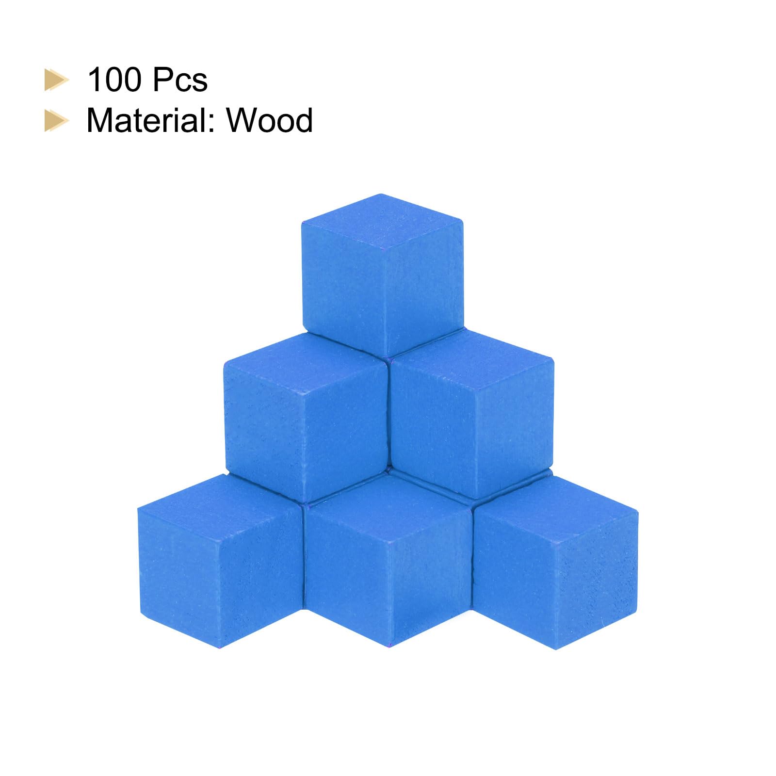 Amazon.com: MECCANIXITY Crafts Wooden Cube 100 Pcs Square Blue