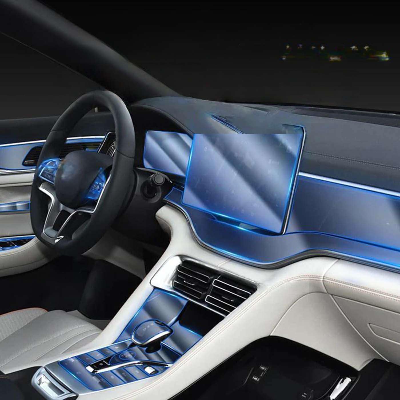 TPU Film Car Interior Sticker Center Console Gear Touch, for BYD DMI EV Song Plus 2023 2024 Dashboard Door Panel Accessories