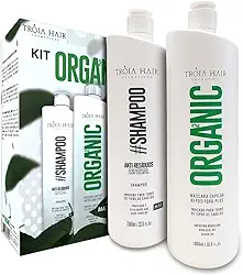 Escovas Semi Definitiva Troia Hair Organica 2 X 1000ml Cabelo Liso Sem Formol Em 12x S/Juros
