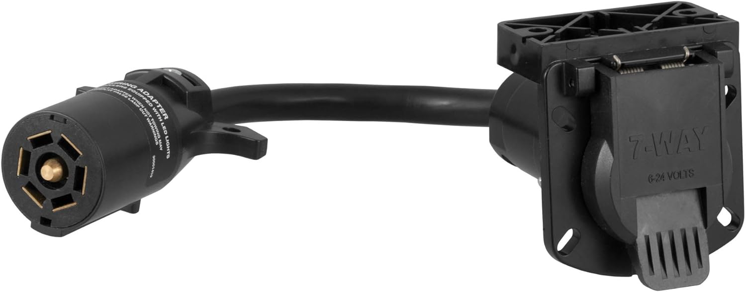 CURT 57003 LED-Compatible 7-Way RV Blade Vehicle-Side Trailer Wiring Adapter