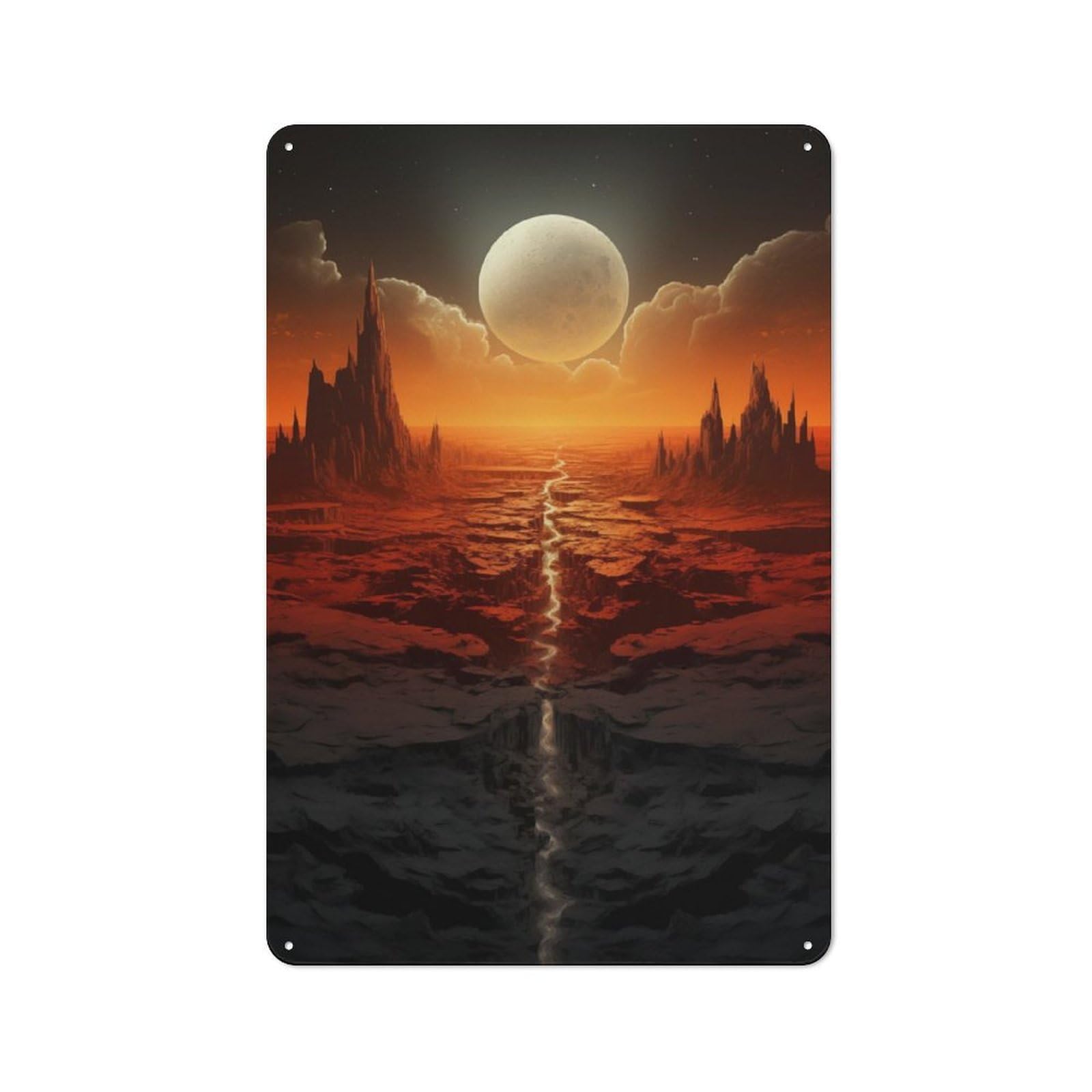 Junmoney Epic Alien Planet 30X20cm Retro Tin Wall Plaque With For Pub Or Café, A Winter Wall Decor Update For Café Interior Fans