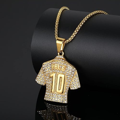 Miniatura 4 de Collar de jersey número 10, collar de fútbol número 10 para hombres, joyería con dije deportivo con dije de número 10, collar con colgante de