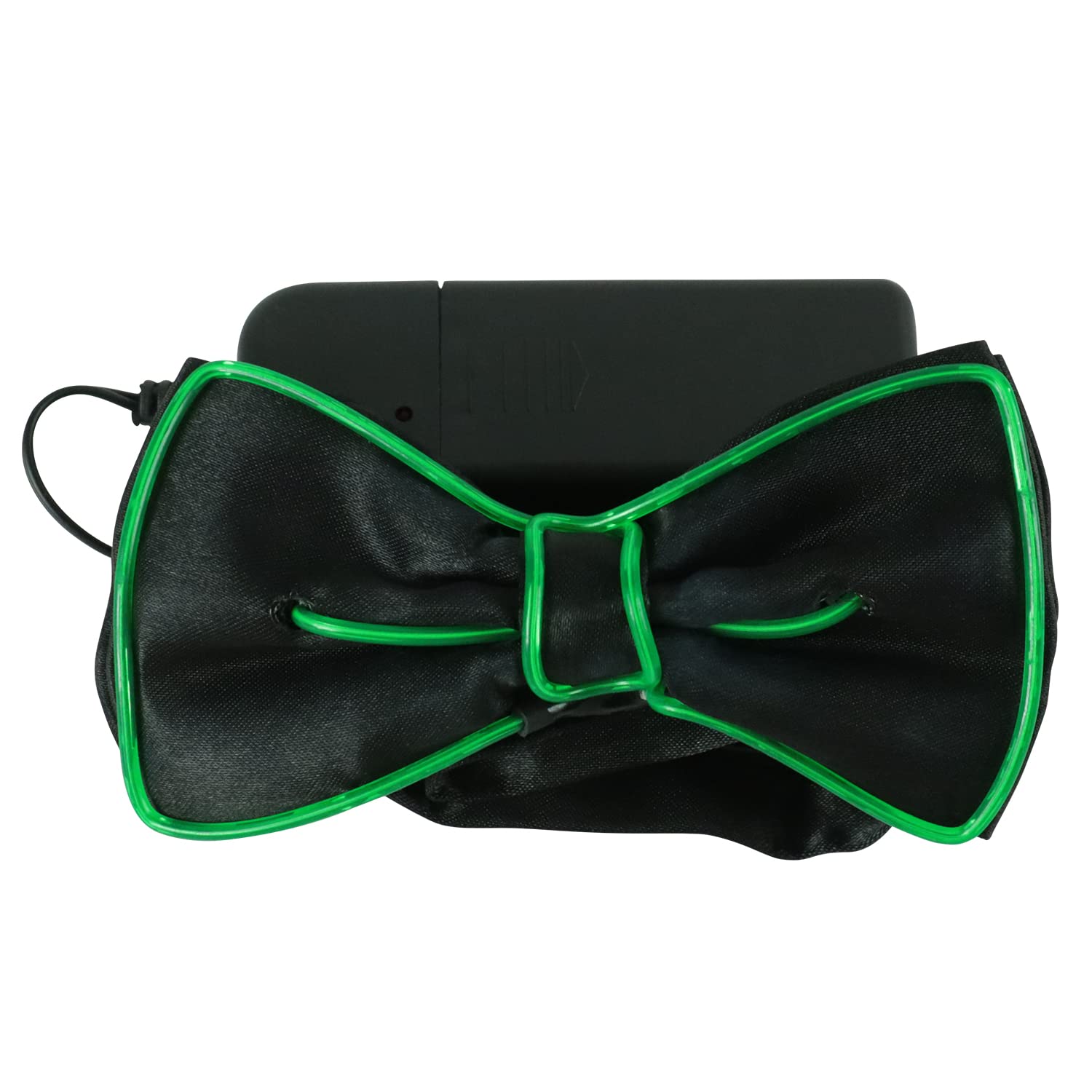 Lot de 2 bretelles lumineuses à LED et nœud papillon pour homme - Pour musique, festival, fête costumée d'Halloween