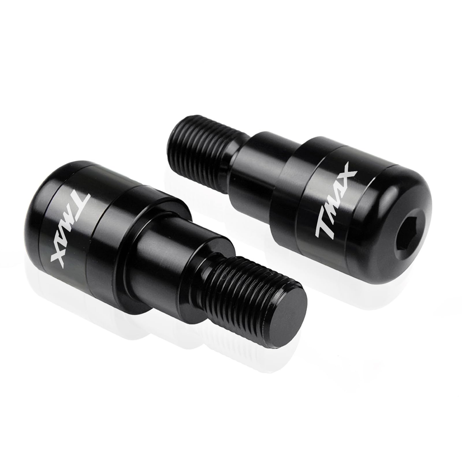 TMAX 500 530 560 2Pcs Bilanceri Manubrio Contrappesi Moto Manopole Manubrio Terminale CNC Alluminio Per Tmax 500 Tmax 530 Tmax 560 2009-2022 TMAX530 SX DX 2017-2019(Nero)