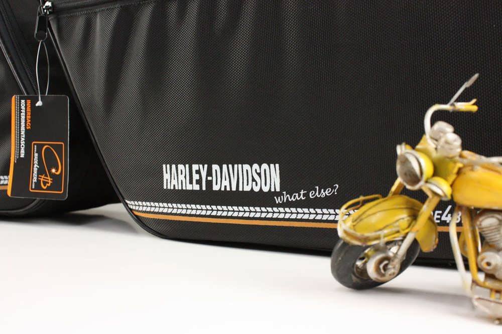 Bedruckte Koffer Innentaschen passend für Harley-Davidson Road King mit Leder Koffern