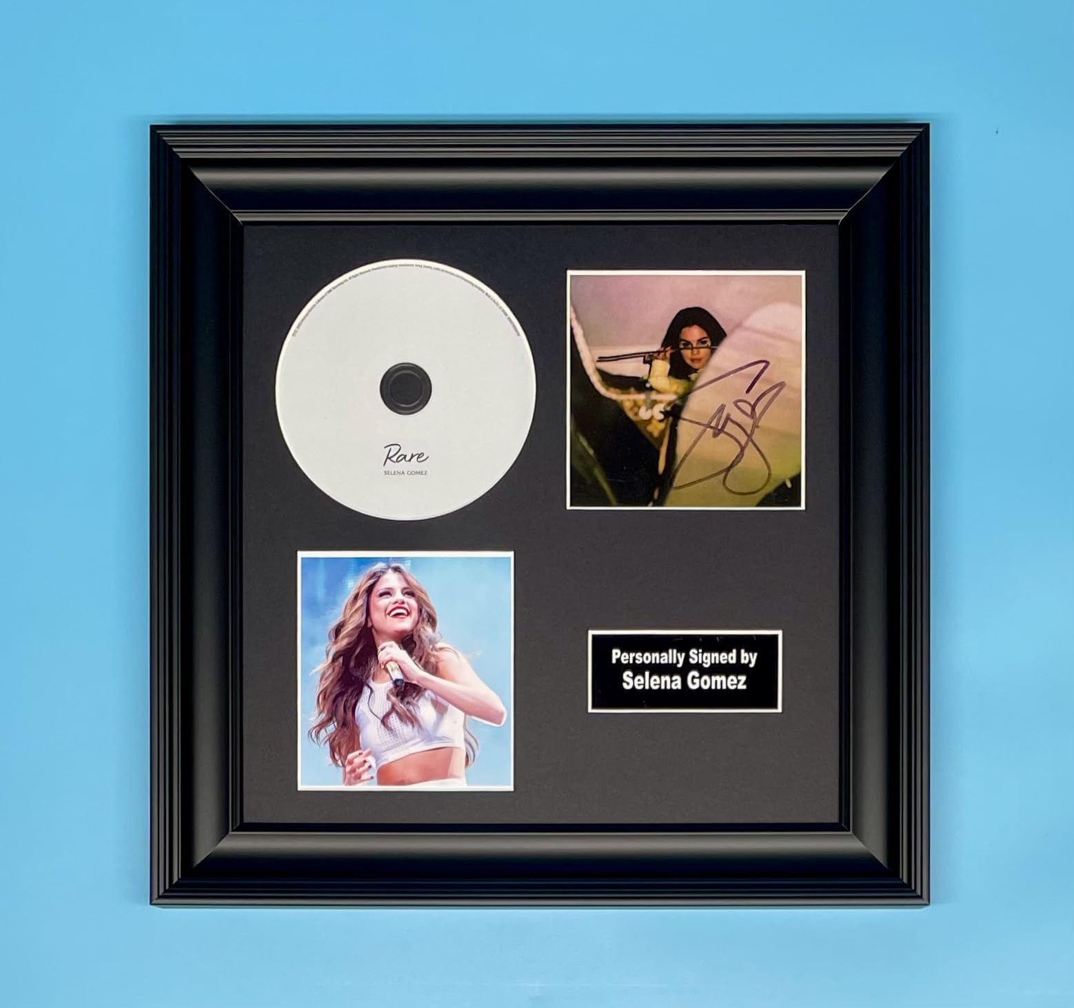 Selena Gomez Signed Rare Album Cover & CD In Luxury Handmade Wooden Frame & AFTAL Member Certificate Of Authenticity Autograph Pop Music Memorabilia Poster Photo