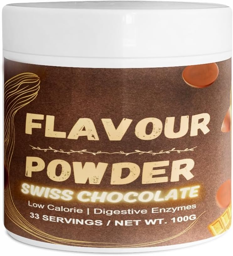 Flavour Powder For Raw Whey Protein l 100g, 33 Servings l Swiss Chocolate l With Genuine Lab Reports l Muscle Building & Recovery | with Digestive Enzymes | Low Calories