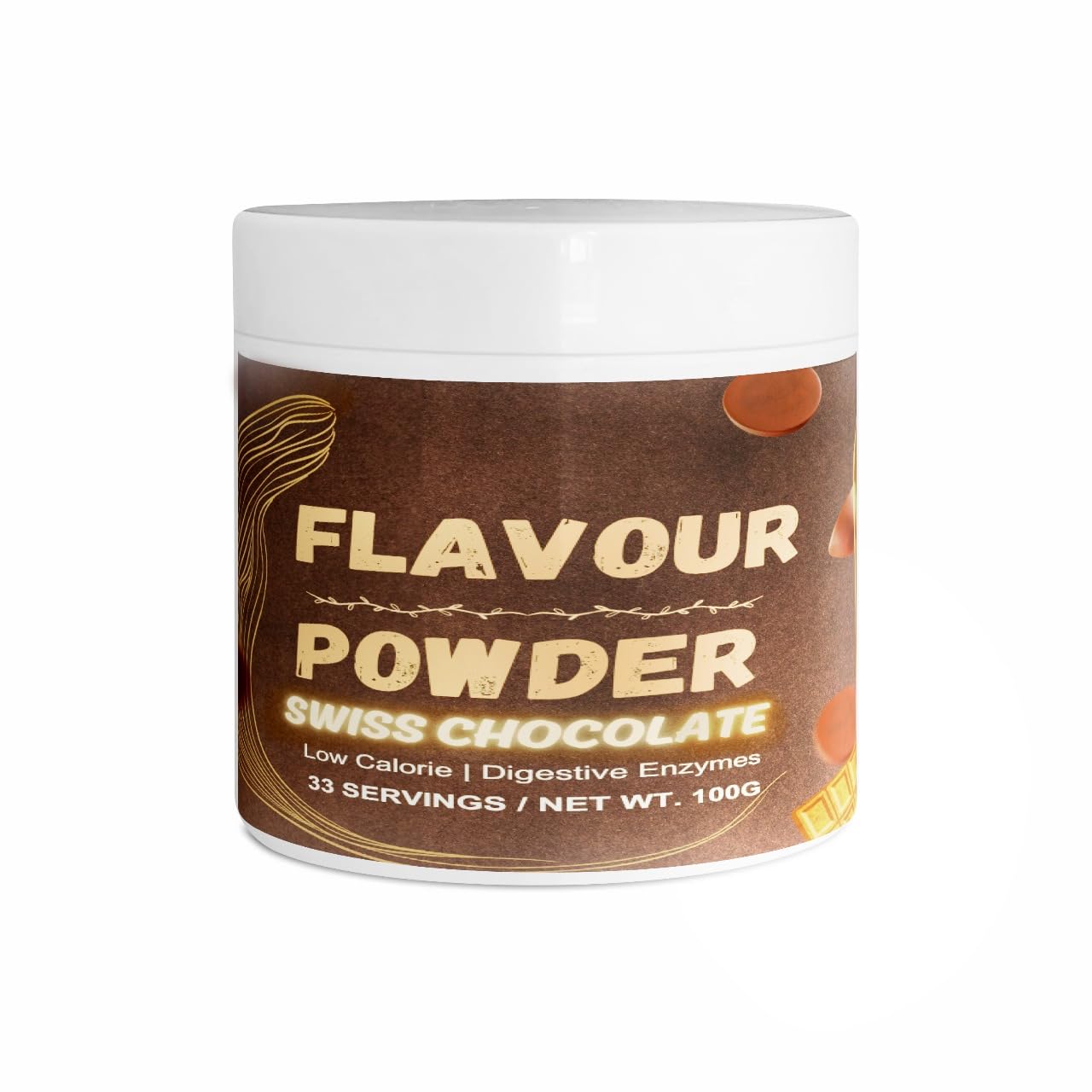 Muscle Asylum Flavour Powder For Raw Whey Protein l 100g, 33 Servings l Swiss Chocolate l With Genuine Lab Reports l Muscle Building & Recovery | with Digestive Enzymes | Low Calories