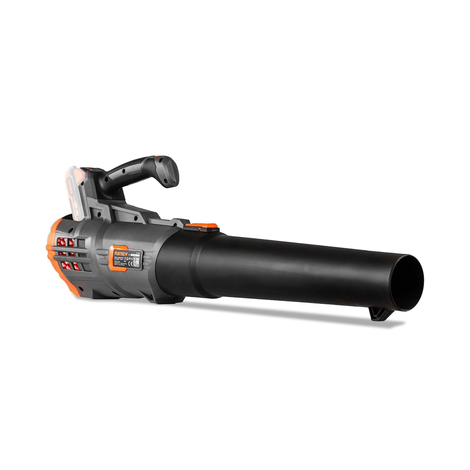 Soplador de Hojas a batería FUXTEC FX-E1LB20. Se Entrega sin batería ni Cargador. 20V 210W - inalámbrico para el jardín, la acera y el Camino - silencioso - hasta 38m/s