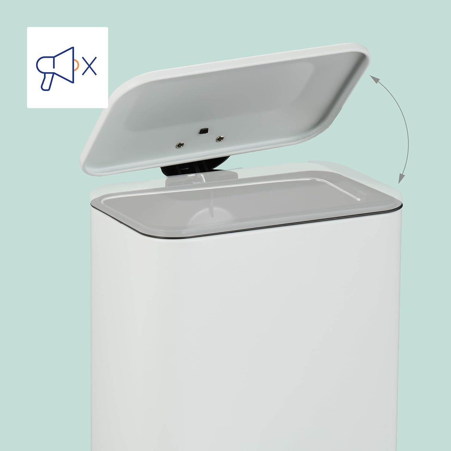 Relaxdays Bathroom Waste Bin 5 L Cosmetic Bin with Soft-Close, Matte Look, Removable Inner Bucket, Pedal Bin, White