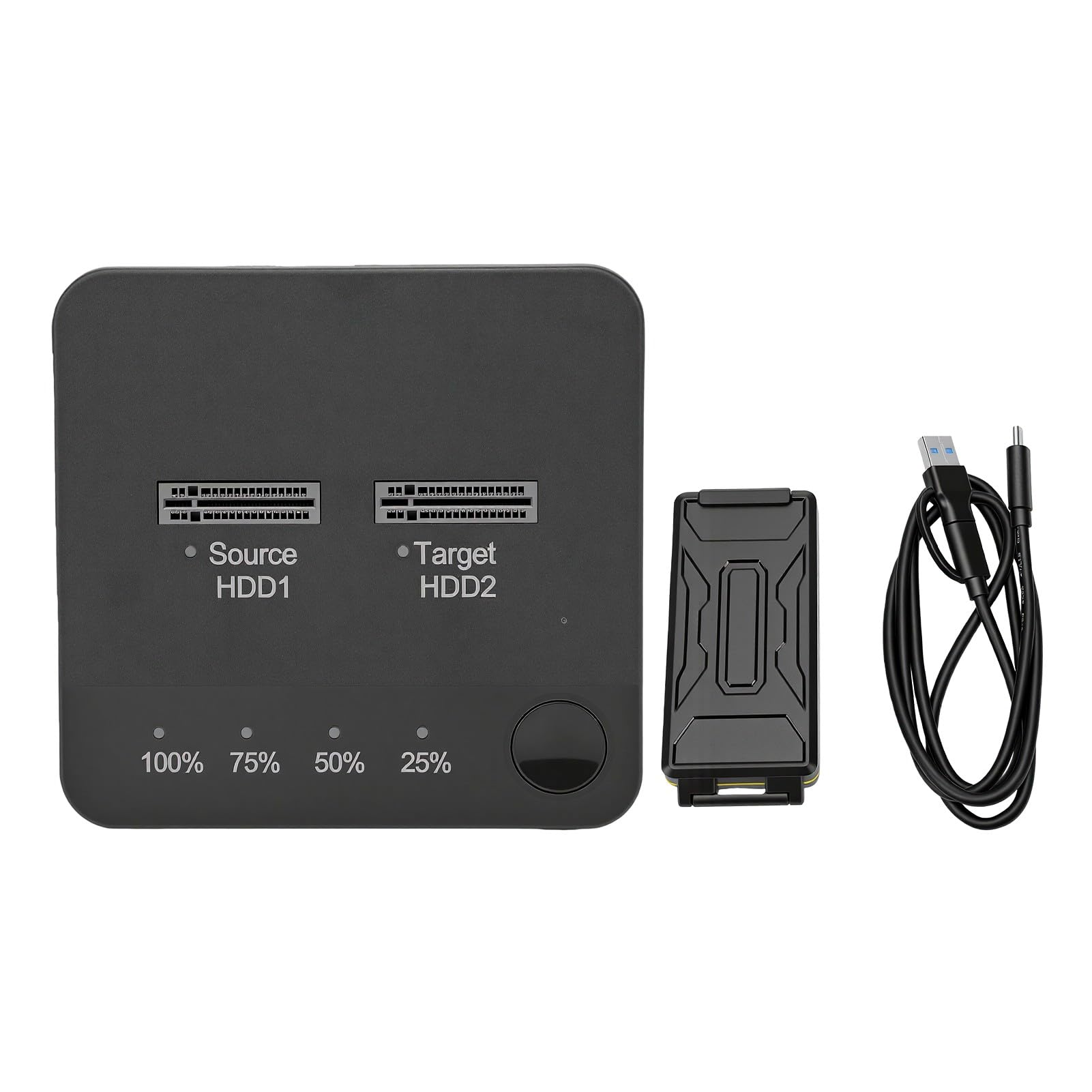 Docking Station Serial ATA M.2 Dual Bay, Custodia Duplicatore Dual Bay per Copia Offline, Supporto Chiave M.2 B Chiave B& 2230 2242 2260 2280 22110, Indicatore di Avanzamento LED,One