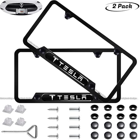 2-Pieces High-Grade License Plate Frame for Tesla,Tesla tag License Frame (Tesla)