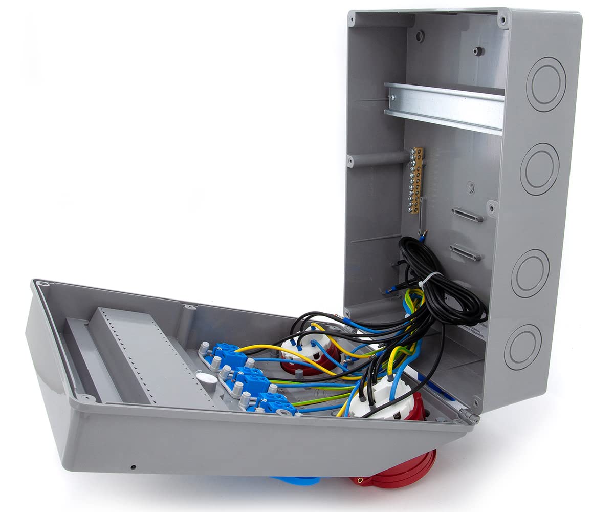Nuovo ELS Elektrotechnika - Splitter di corrente di costruzione - Alloggiamento vuoto - 4x 230 V e CEE 16 A e CEE 32 A - Per l'aggiornamento di dispositivi modulari - Cablato, per interni ed esterni