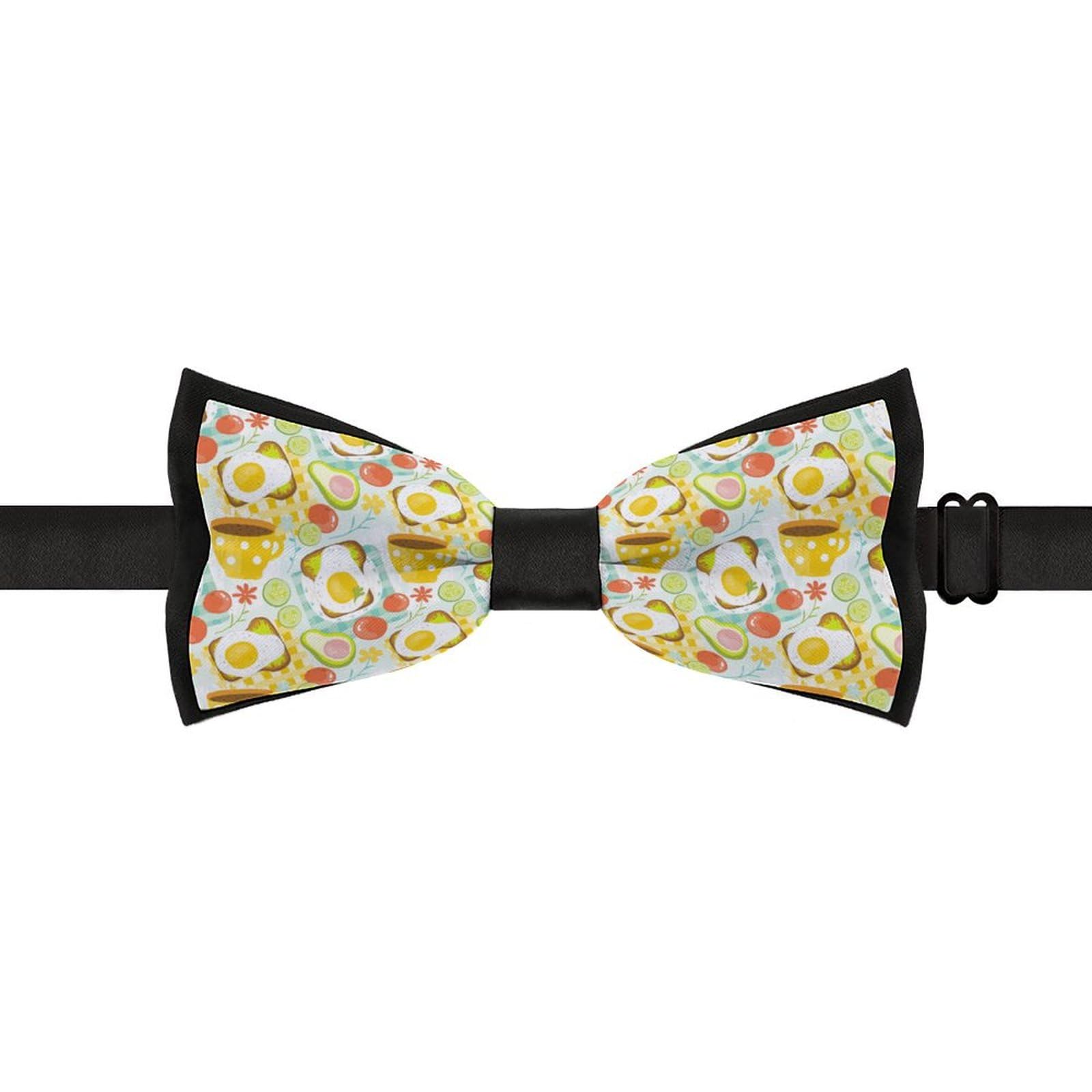 GoasNei Avocado Sandwich Drink Pattern Bow Tie for Men Adjustable Necktie Funny Tie Neck Ties for Weddings Party