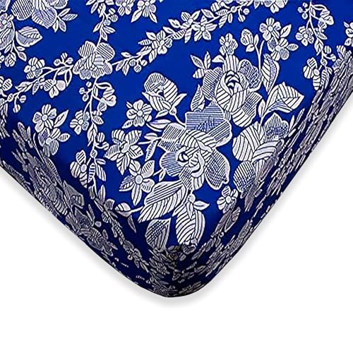 Purpura Home - Funda Colchon Estampada Azul con Cierre Cremallera,100% Poliéster Transpirable Desenfundable. Cubre colchones. Fácil Colocación. Cama 120x190 cm. Azul