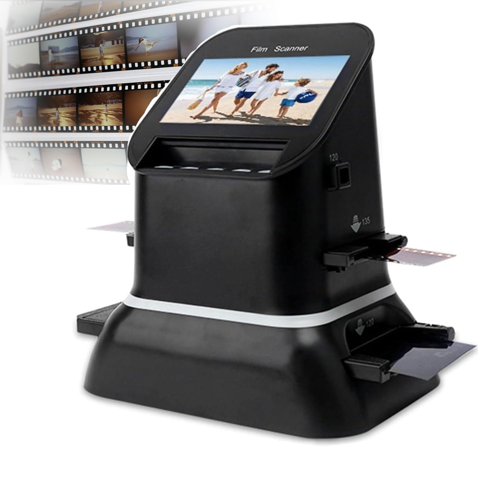 Scanner Pellicole 120 e Scanner Diapositive, Alta Risoluzione 22 Megapixel, Pellicole 35mm, 135, 126, 127, Converte in Digitale, SD Card, Modifica Foto Integrata