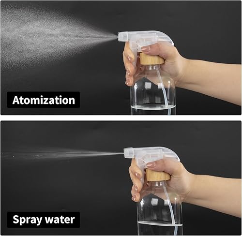 Miniatura 2 de HOMBYS Botellas vacías de vidrio de bambú con protección de funda de silicona, recipientes de vidrio transparente recargables de 17 onzas para