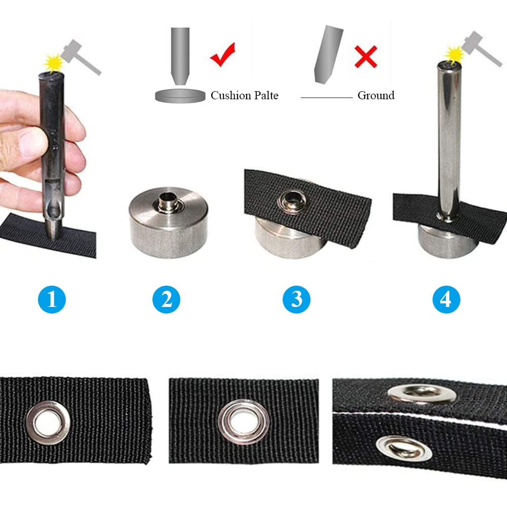 Grommet zestaw narzędzi – 120 tulejek z oczkami, zestaw szczypiec do oczek – narzędzie do regulacji z pudełkiem do przechowywania, do plandek, papieru, skóry, materiału, zasłon, osłony basenu