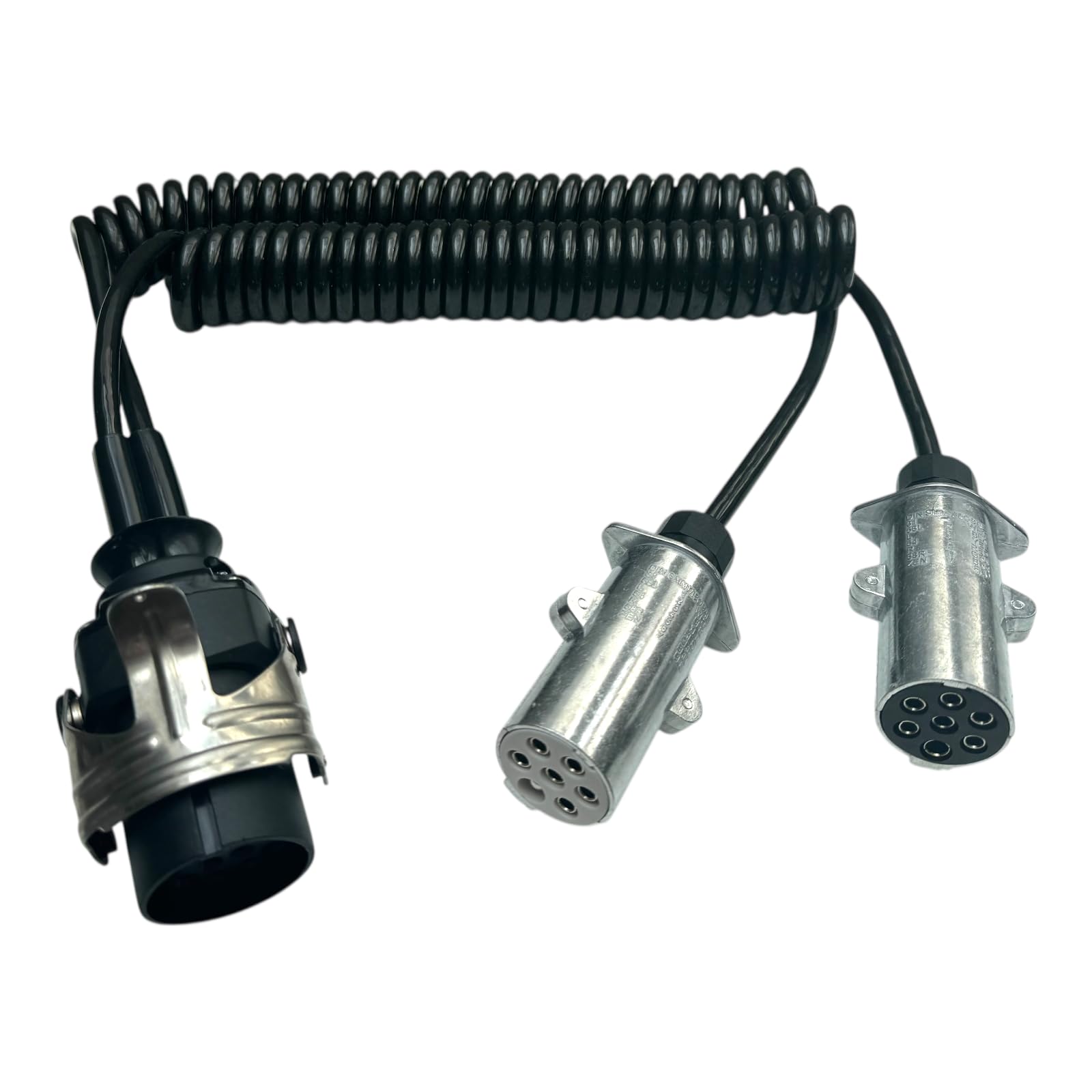 Cable en espiral de 3,8 m, 15 pines a 2 adaptadores de 7 polos de 24 V para camiones NFZ
