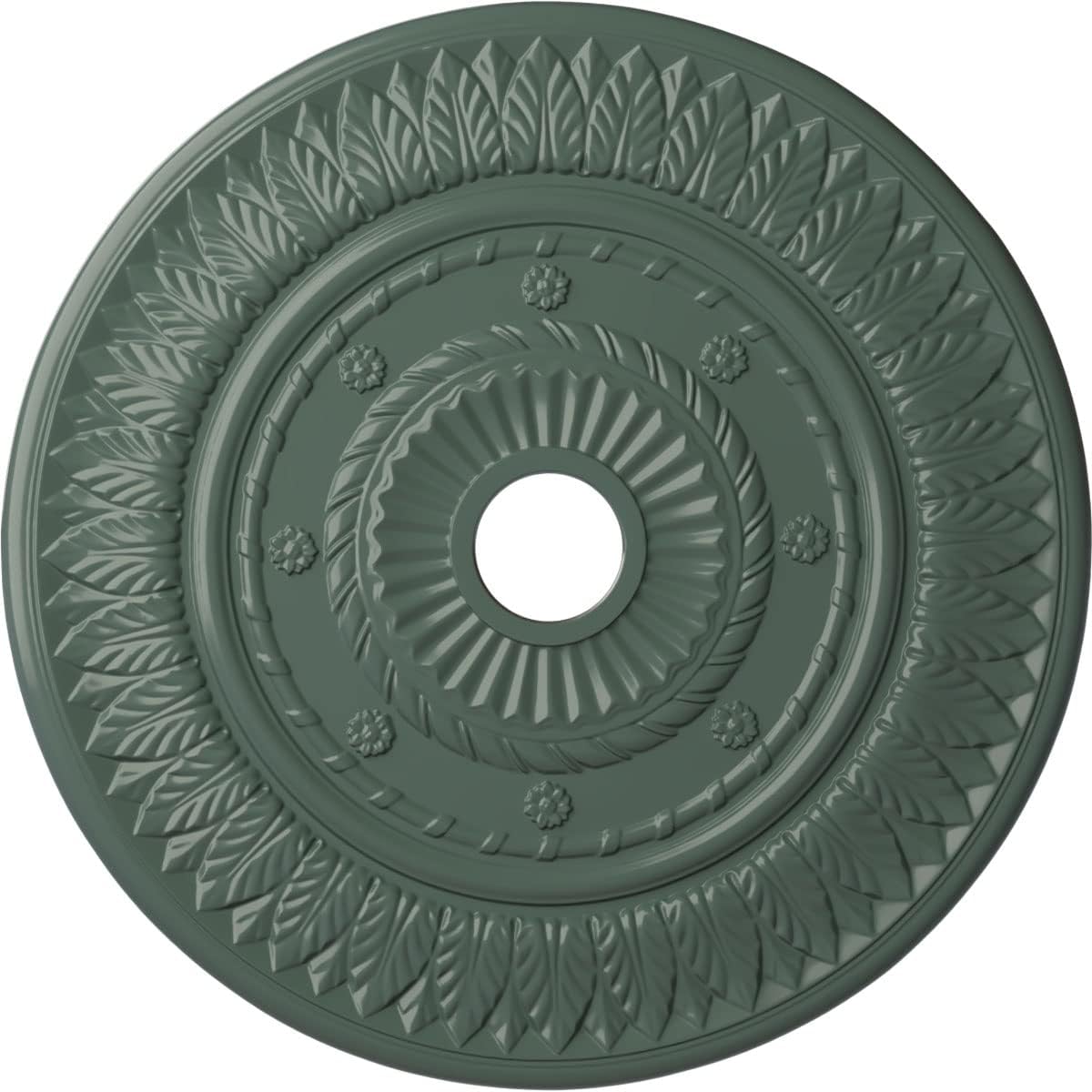 Ekena Millwork CM26LFCBF - 26 3/4"OD x 3 5/8"ID x 1 1/8"P Leaf Ceiling Medallion (Fits Canopies up to 3 5/8") - Ceiling Medallion, Cloud Burst