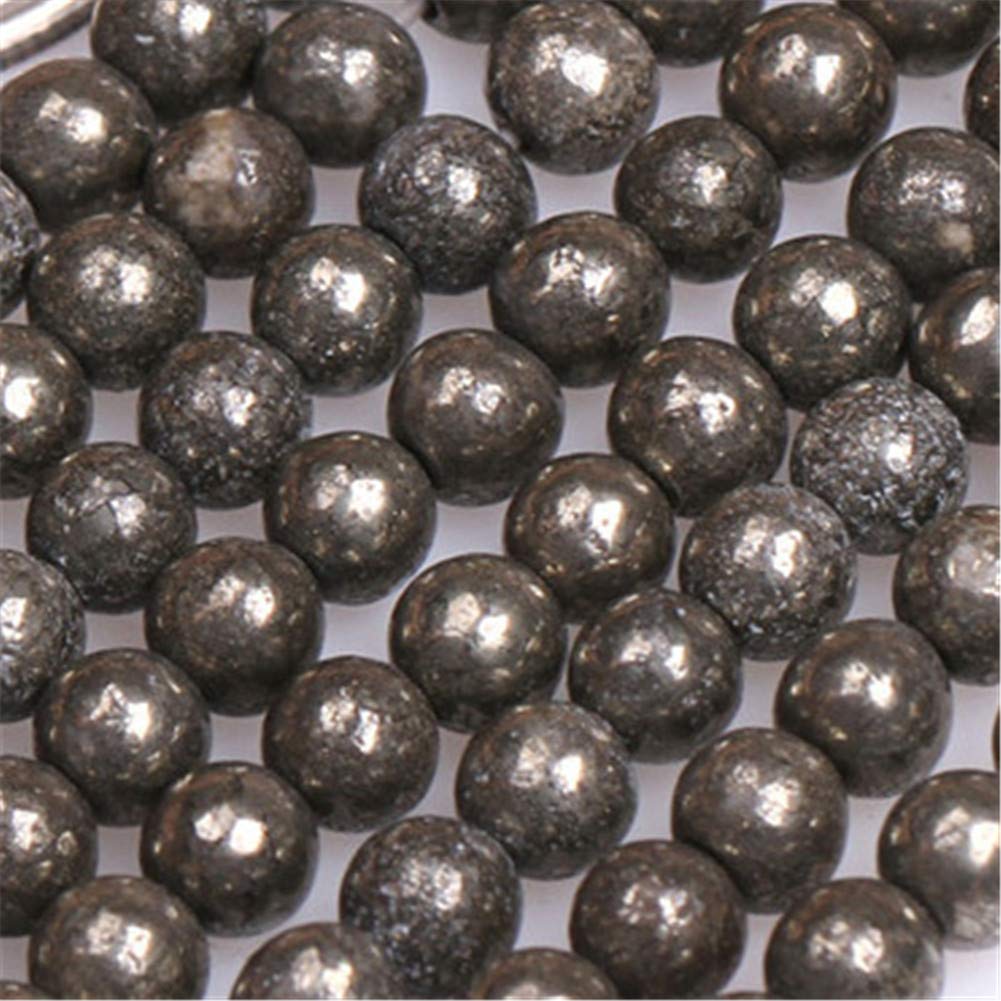 GEM-Inside Natural 4mm Silver Gray Pyrite Round Gemstone Semi Precious Loose Beads for Jewellery Making 15'' - Image 2