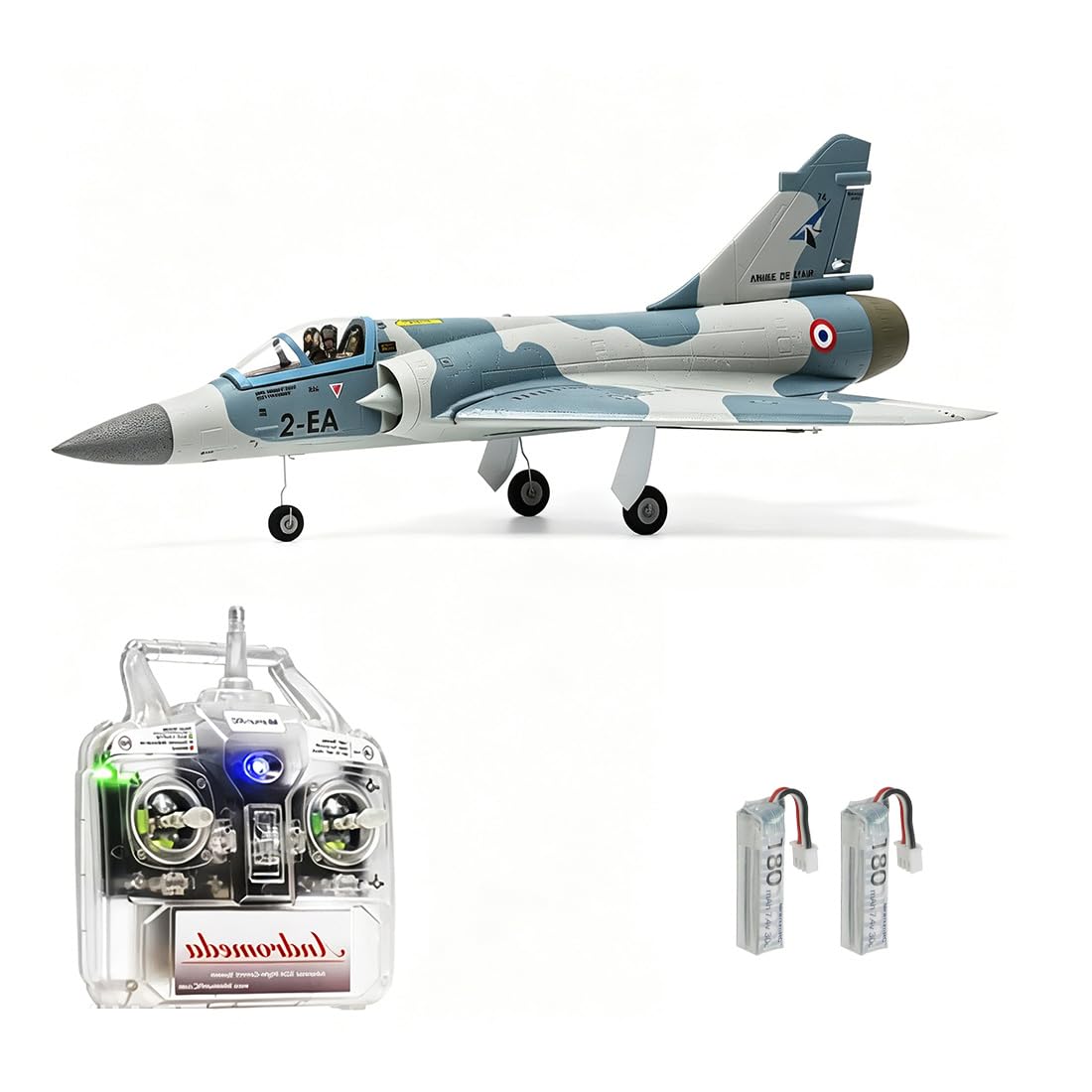 MinimumRC Phantom 2000 30mm Brushless EDF RC Jet, 2.4G 4CH EPS Foam Fixed-Wing Fighter RC Airplane with Gyro Stabilisation for Adults (Left-Hand Throttle/2 Battery)