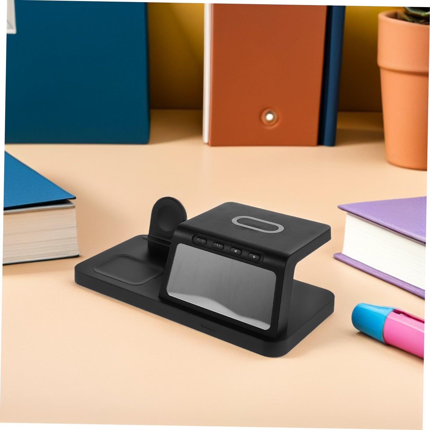 Tofficu 15w Caricabatterie Wireless Per Cellulari Stazione Di Ricarica Per Orologio Dock Di Ricarica Portatile Per Comodino Dock Wireless Da Scrivania Da Viaggio