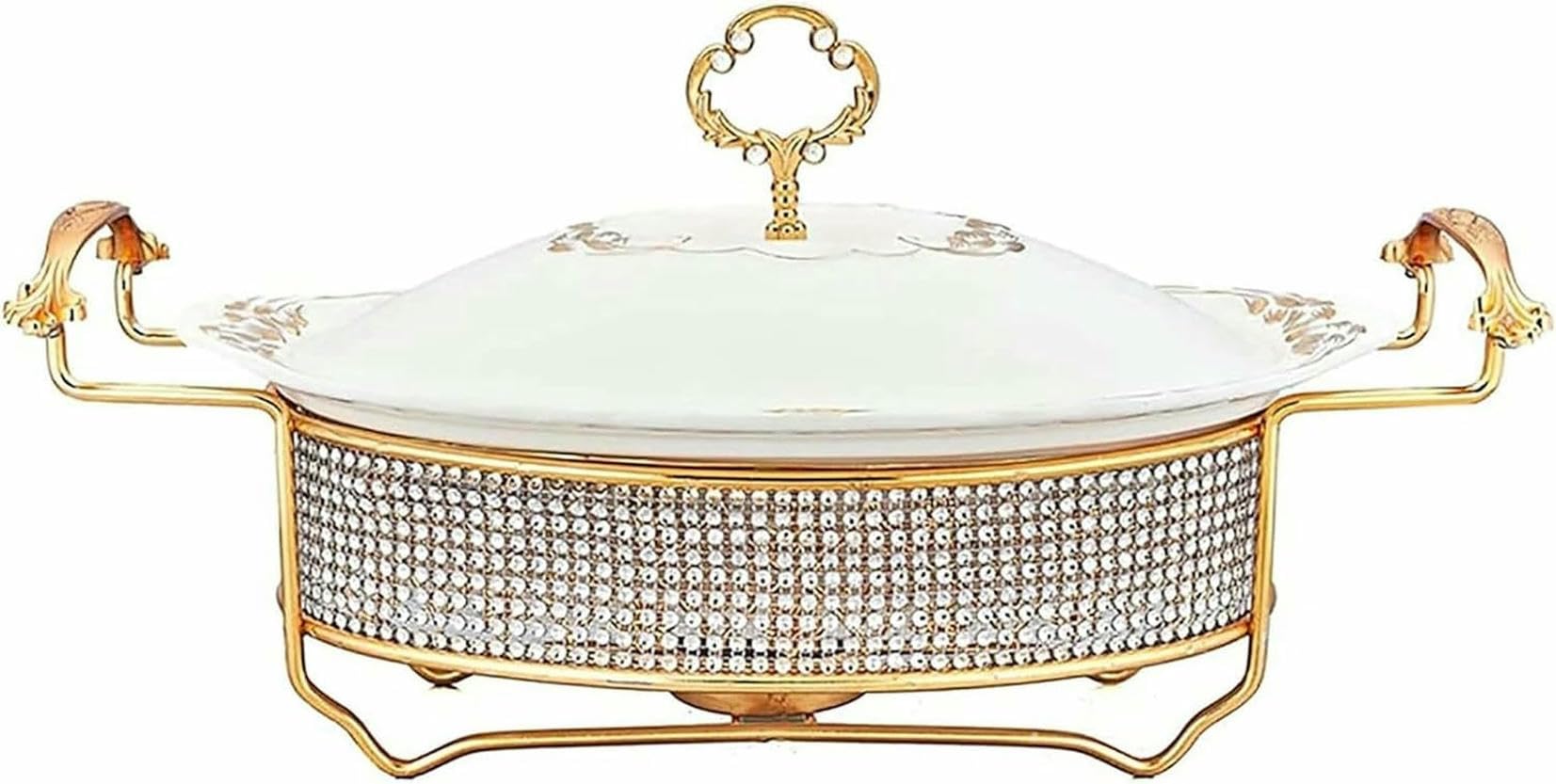 Plat à réchaud ovale en céramique pour illuminer vos buffets de mariage et fêtes