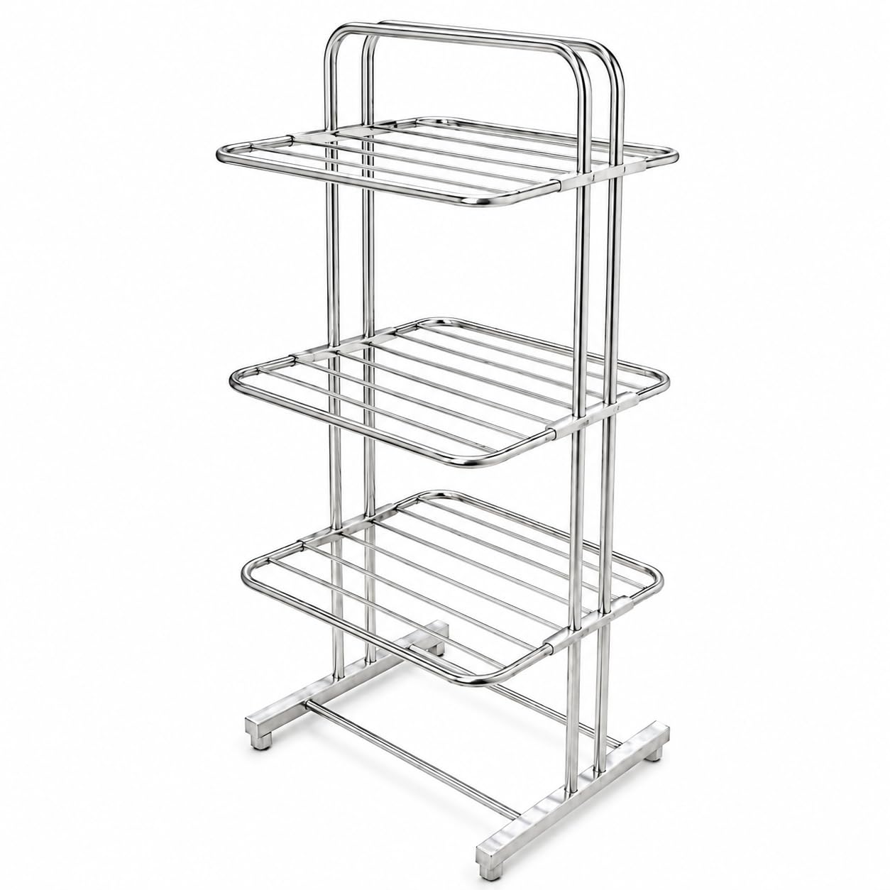 Antra Kitchenware 3 Tier Stainless Steel Clothes Drying Stand | Foldable Laundry Drying Rack with 6 Wings, Heavy Duty Indoor & Outdoor Garment Drying Stand, Large Capacity, Space Saving, Easy Assembly-image-10