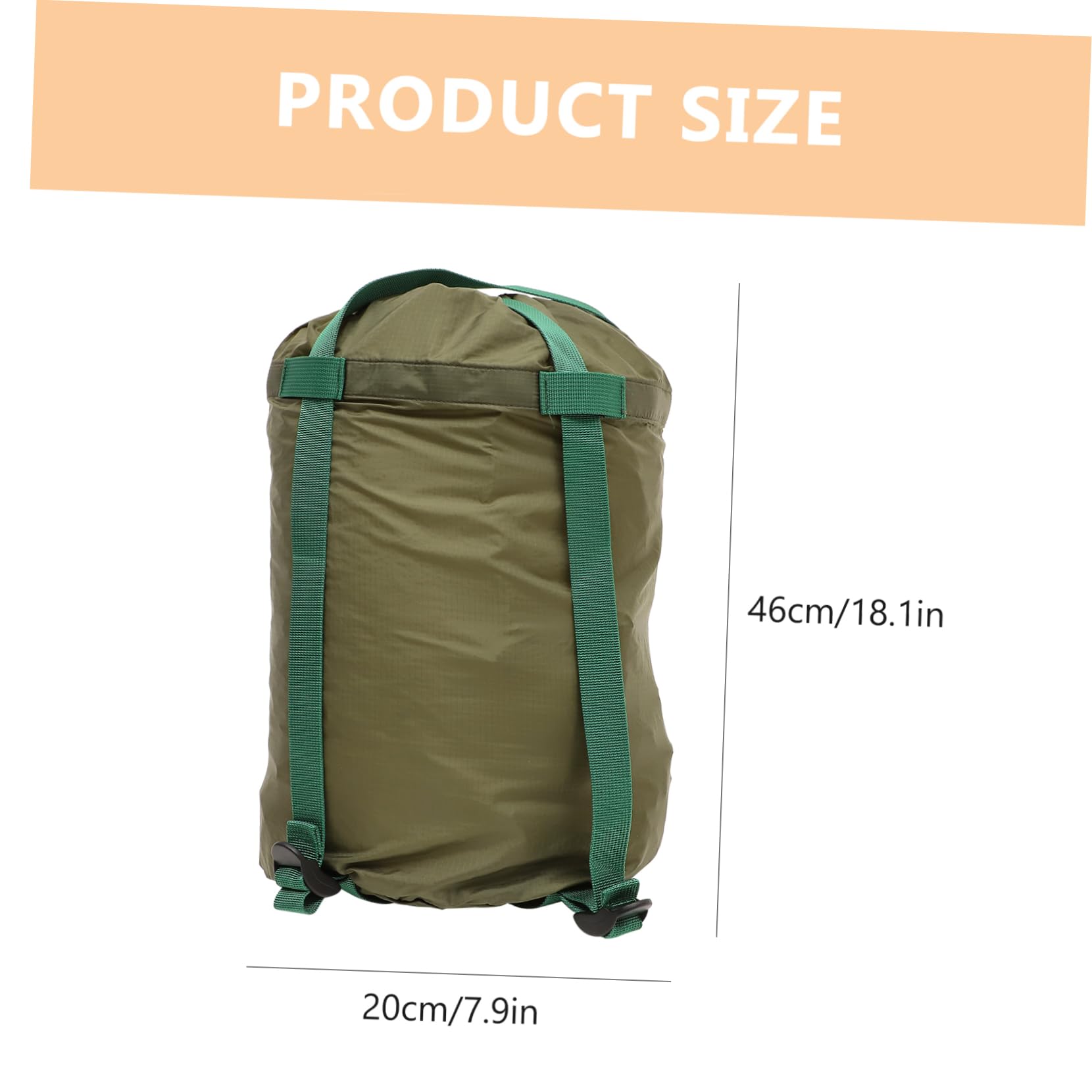 BIUDECO Portable Compression Bag for Sleeping Bags Quilts Durable Stuff Sack for Camping Hiking Lightweight Storage Green