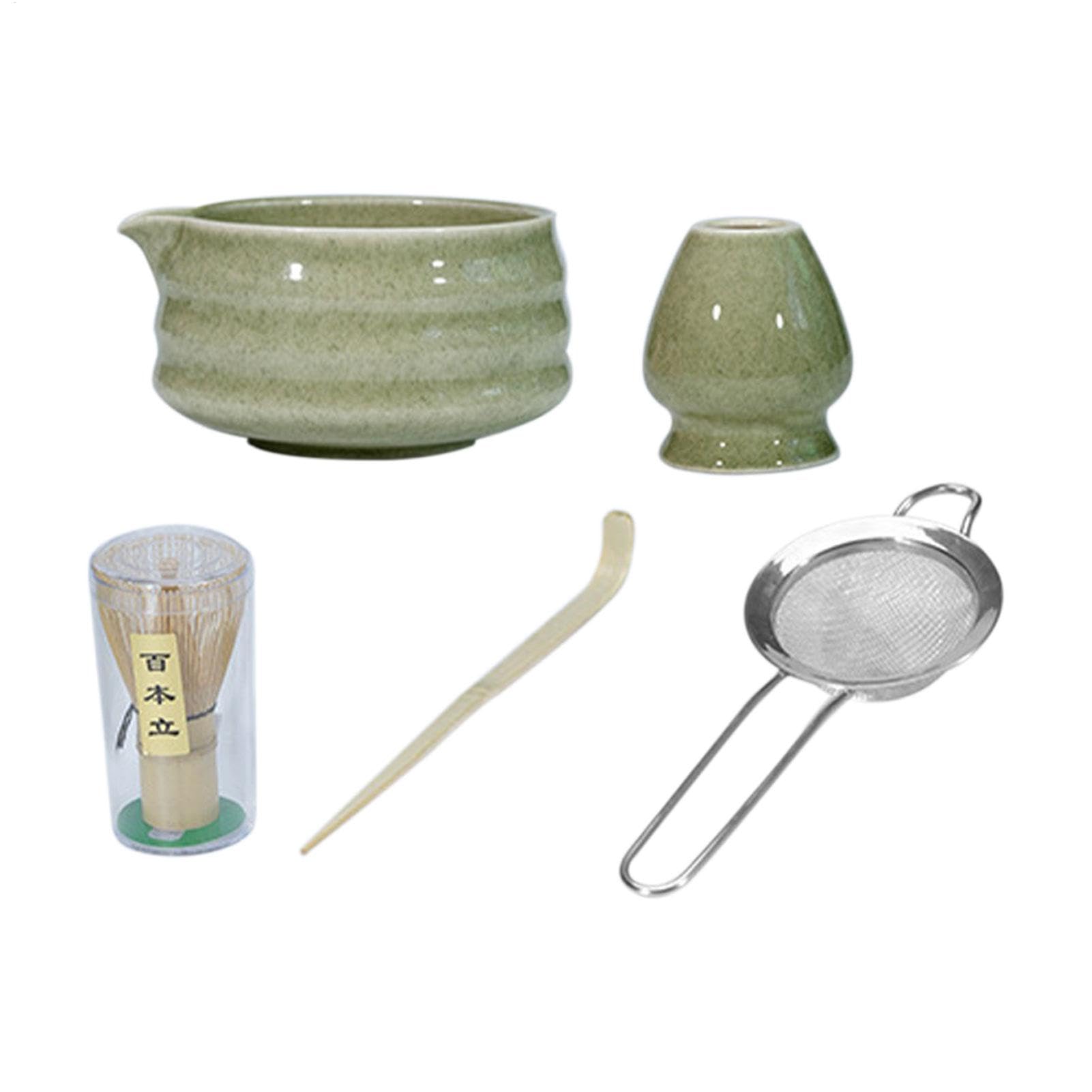 Kit Matcha in ceramica, set di palette per frusta Matcha | Set da tè Matcha da 5 pezzi,Robusto kit Matcha per gli amanti del Matcha, principianti, casa, campo, cucina, sala da pranzo, famiglia