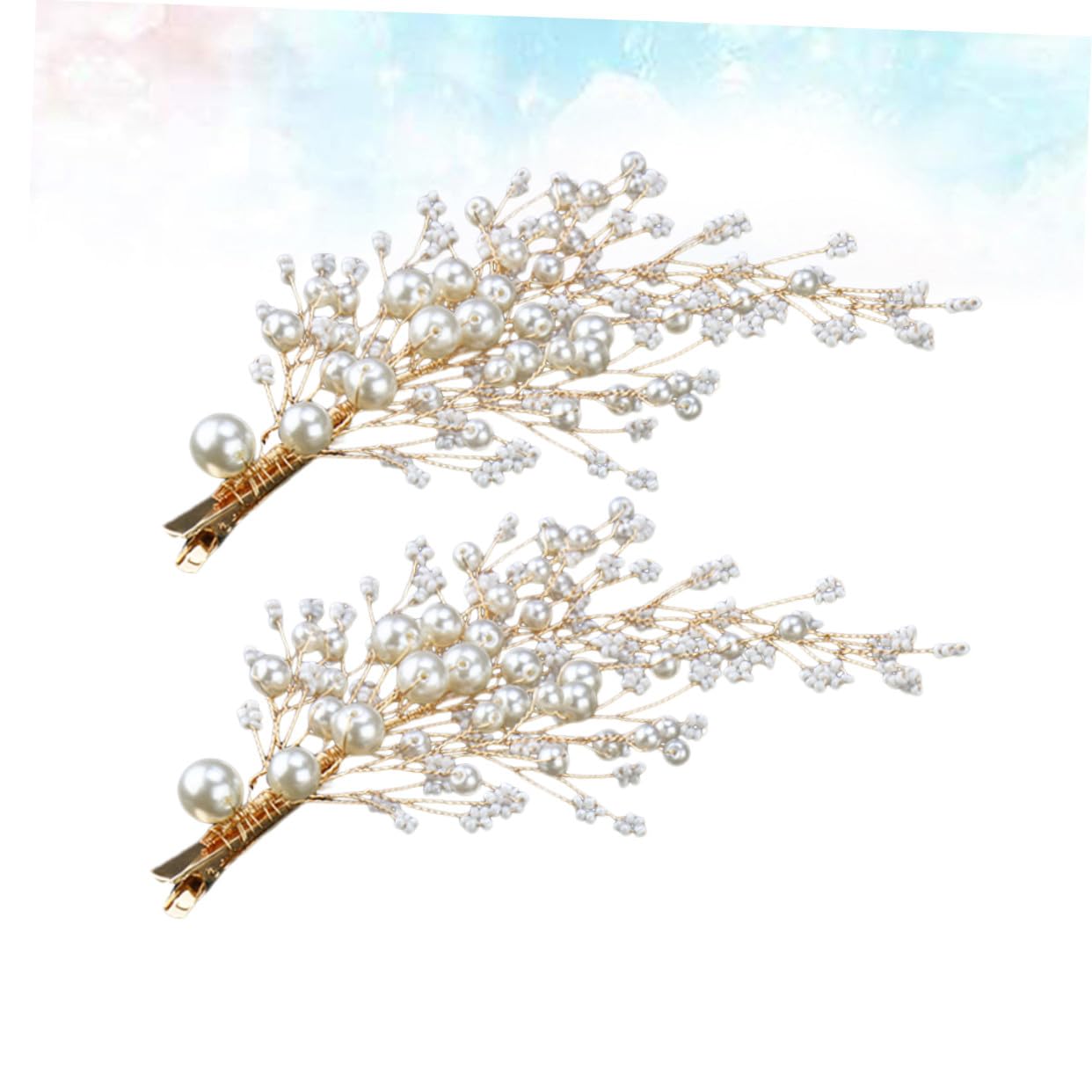 VICASKY 3 Bijoux Cheveux Mariage Perles Dorées Épingles à Cheveux Tresse Élégantes Accessoires Coiffure Mariée pour Voile et Cérémonie et Durables