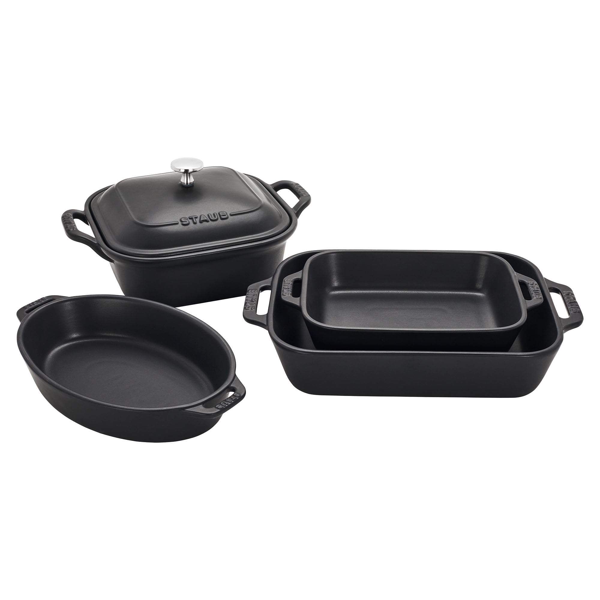 Amazon.com: Staub Ceramic Stoneware 5-Pc Mixed Baking Dish Set