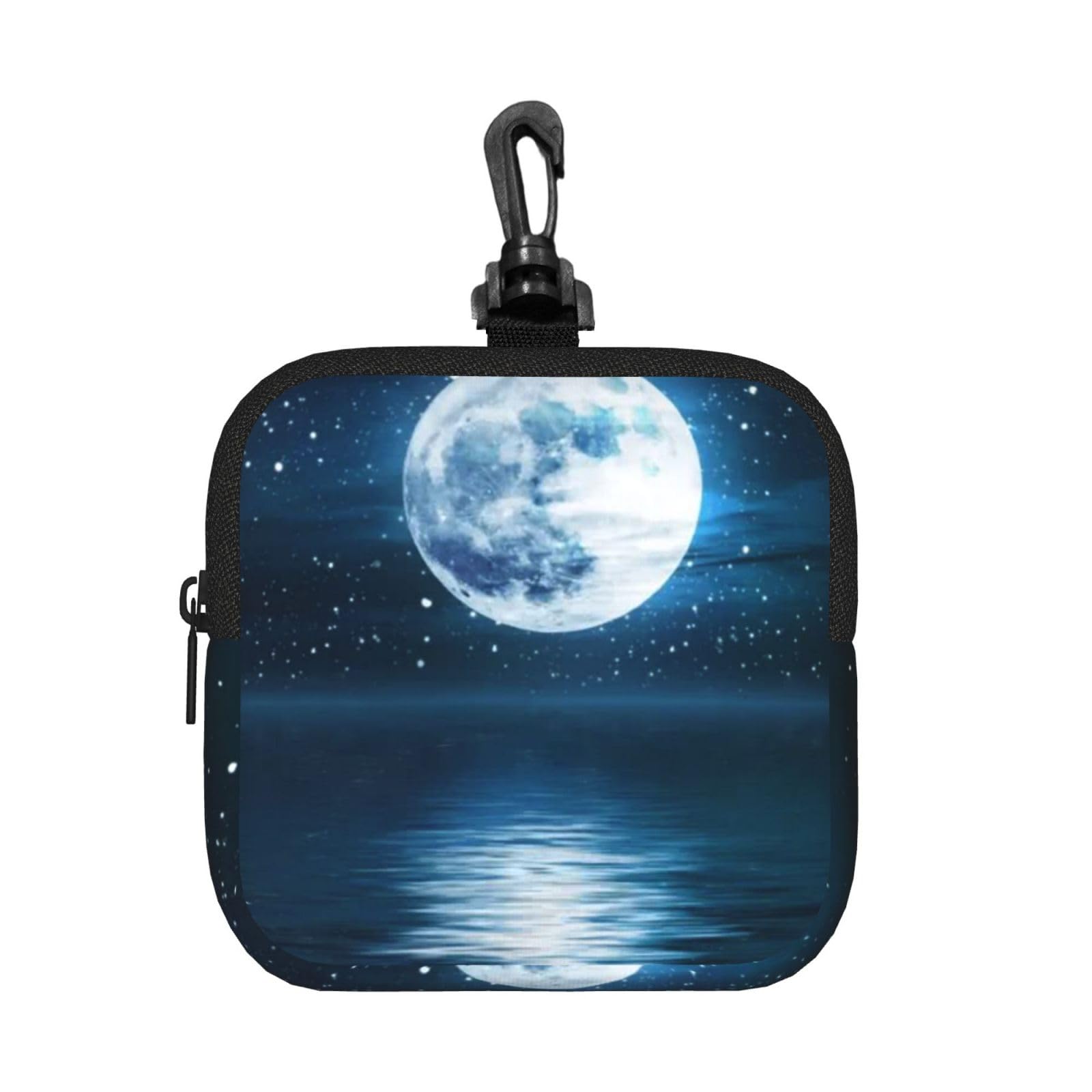 Ercgad Unisex Black Night Sky Print Square Storage Bag Travel Toiletry Cosmetic Organizer Pouch Lightweight Reusable