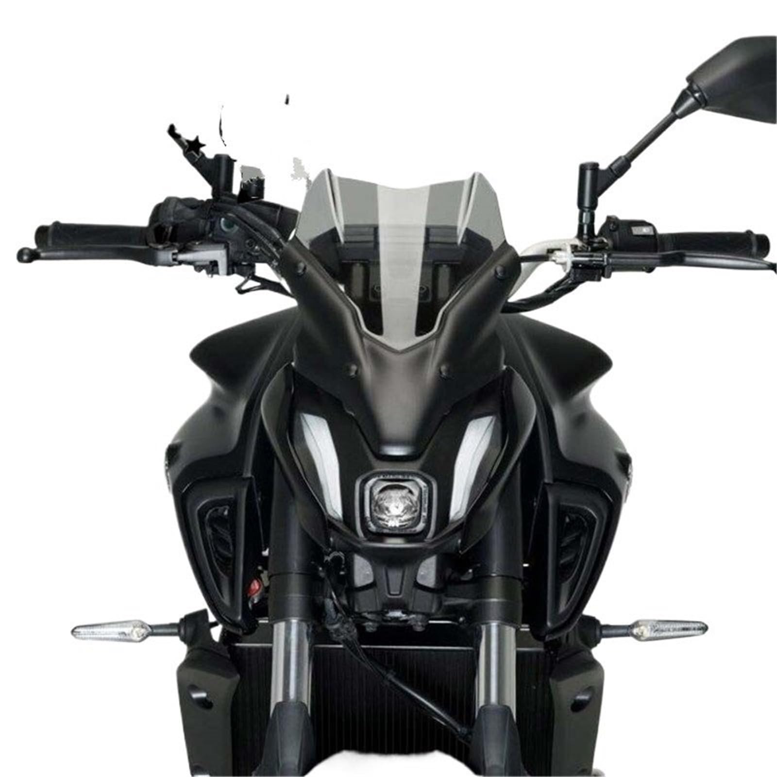 Deflektor motocykla Pasuje do YAMAHA MT07 MT-07 FZ07 2021-2022 Paragraph Length Zestaw aluminiowych szyb przednich do motocykla spojler przedłużający szyba przednia(Long black)