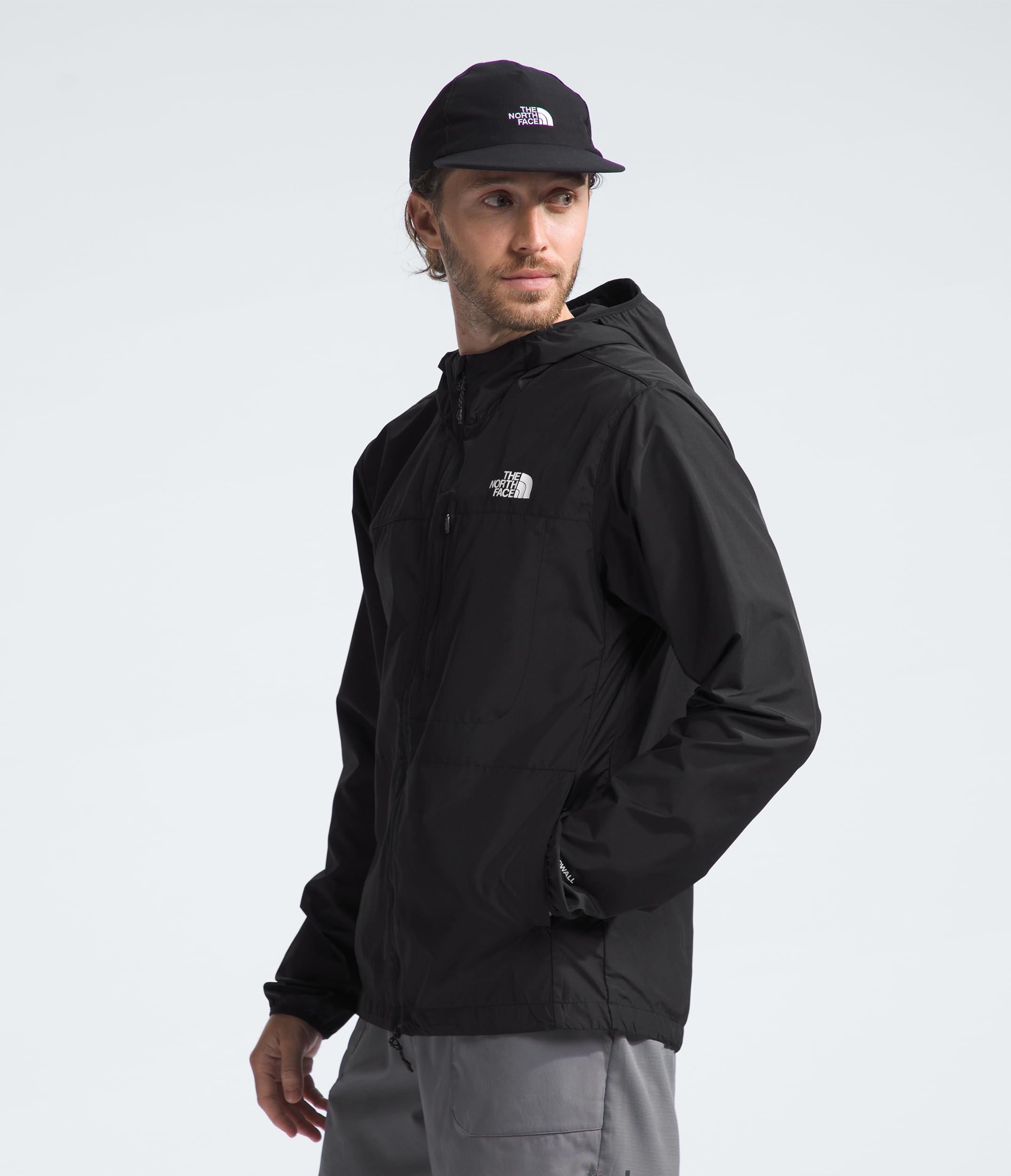 The North Face Hombres Higher Run Wind Jacket Laufbekleidung Chaqueta para Correr Vivid Flame/Black Currant Purple - Naranja
