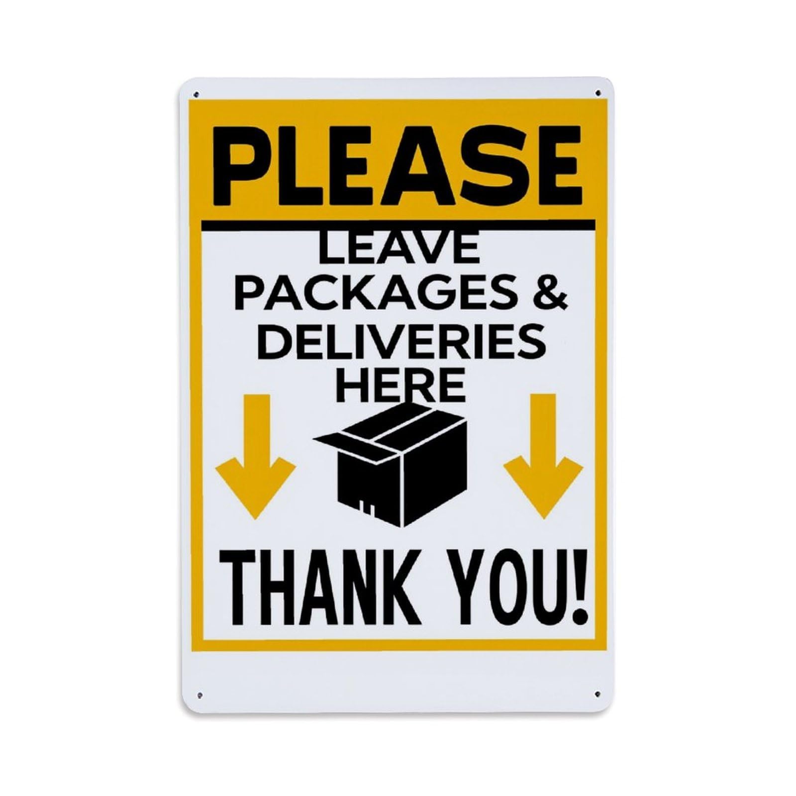 Enderetf Vintage Please Leave Packages Here Thank You Tin Sign Metal Poster, Home Bar Garage Man Cave Cafe Indoor & Outdoor Wall Decoration 8X12inches