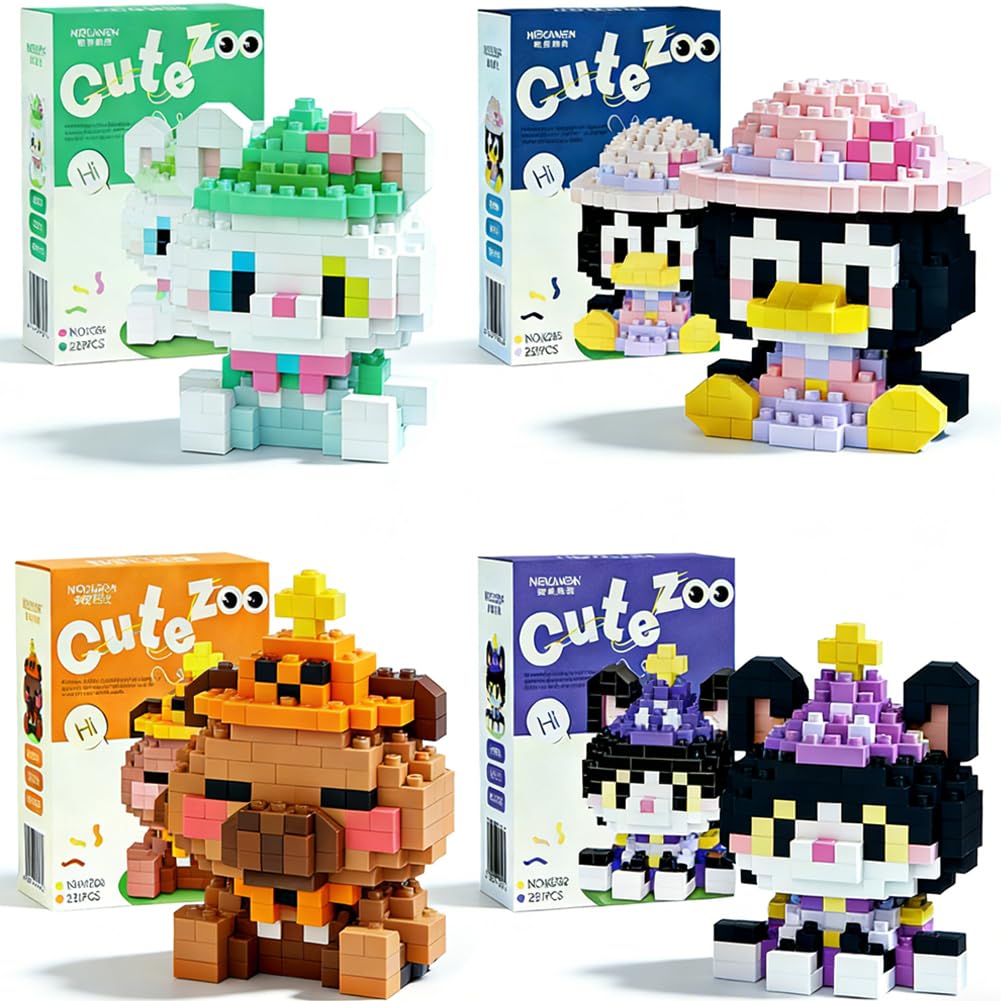 KMFASVX Cute Animal Micro Building Blocks, Adult DIY Collectible Display Set for Home Decor and Gifting